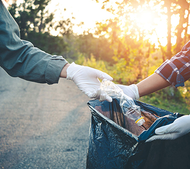 Women volunteer help garbage collection charity environment.